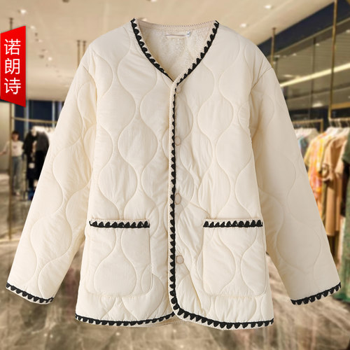 加绒加棉小香风棉衣通勤韩版女