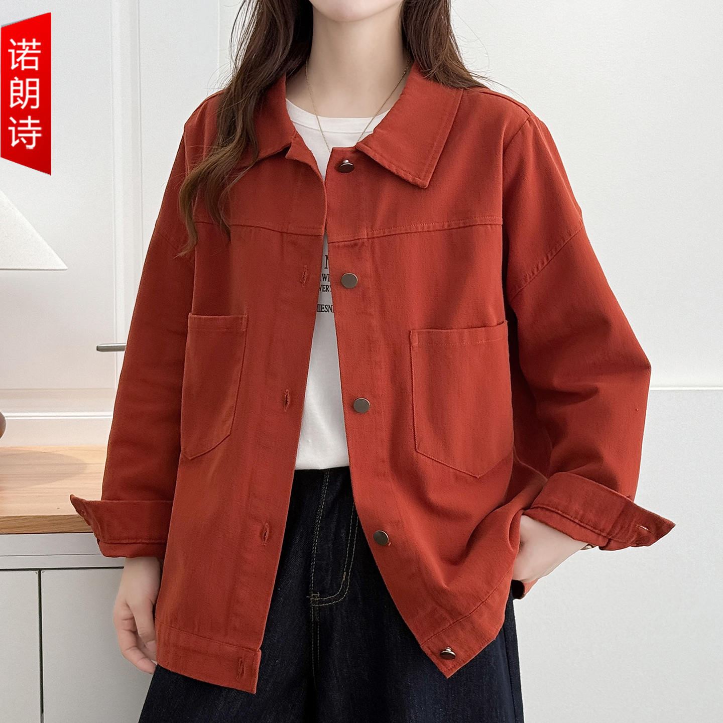 今年流行大码翻领衬衫外套上衣秋