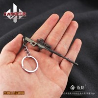 三角洲周边 AWM灵眼12倍镜版金属小枪模型兵人摆件钥匙扣挂件