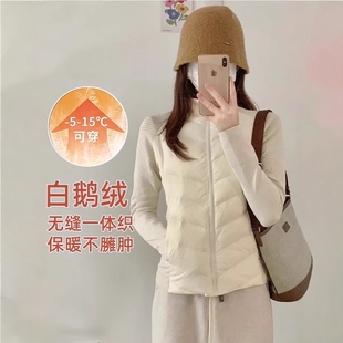 鹅绒排骨羽绒服外套女2025秋冬季新款韩版修身轻薄冲锋衣内胆上衣