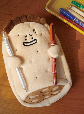 新版藕豆K笔袋雨过山原创可爱毛绒文具袋大容量收纳袋初中生笔盒