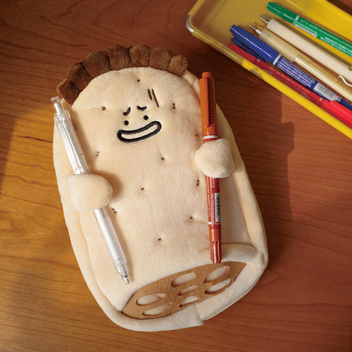 雨过山藕豆k毛绒笔袋文具袋