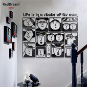 人生百态 饰亚克力立体墙贴画 创意抽象卡通卧室书房玄关背景墙装