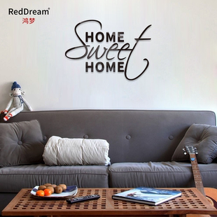 饰 卧室店铺橱窗创意装 甜蜜 家英文字母ins北欧风亚克力立体墙贴