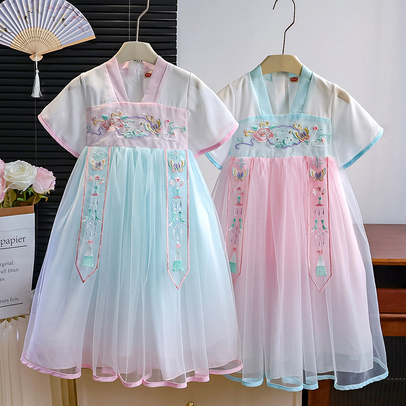 儿童汉服夏超仙古装女童2026新款女孩古风唐装公主裙夏款童装裙子图片