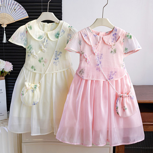 女童夏季汉服国风假两件裙