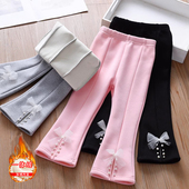 子冬装 儿童裤 一体绒 2026新款 女童洋气外穿加绒秋冬公主珍珠打底裤