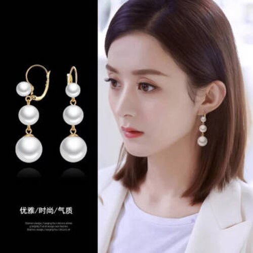 S925纯银珍珠耳环女气质韩国时尚