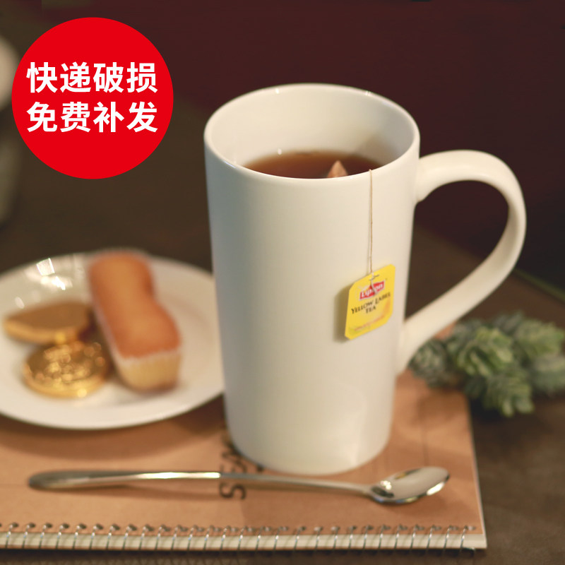 办公室马克杯大容量带盖勺家用时尚哑光陶瓷杯简约喝水杯生日礼物