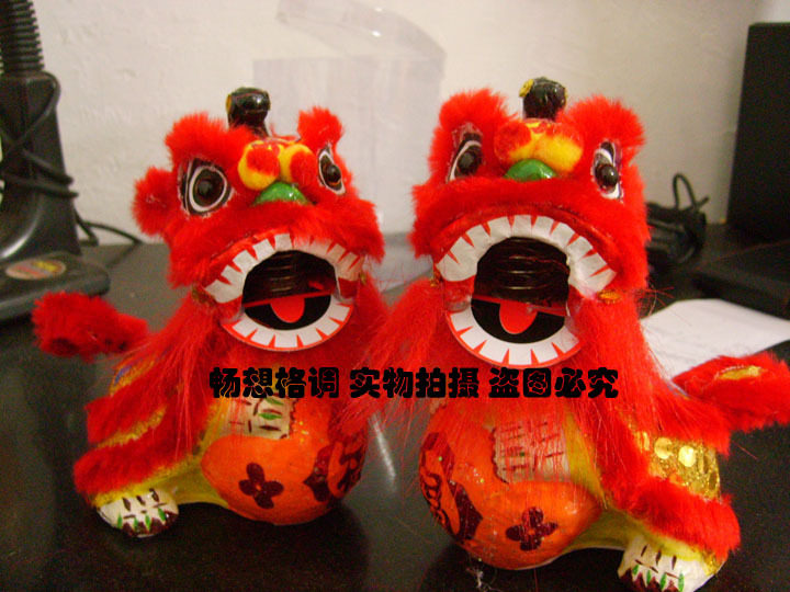舞狮摆件送老外特色佛山醒狮狮头图片