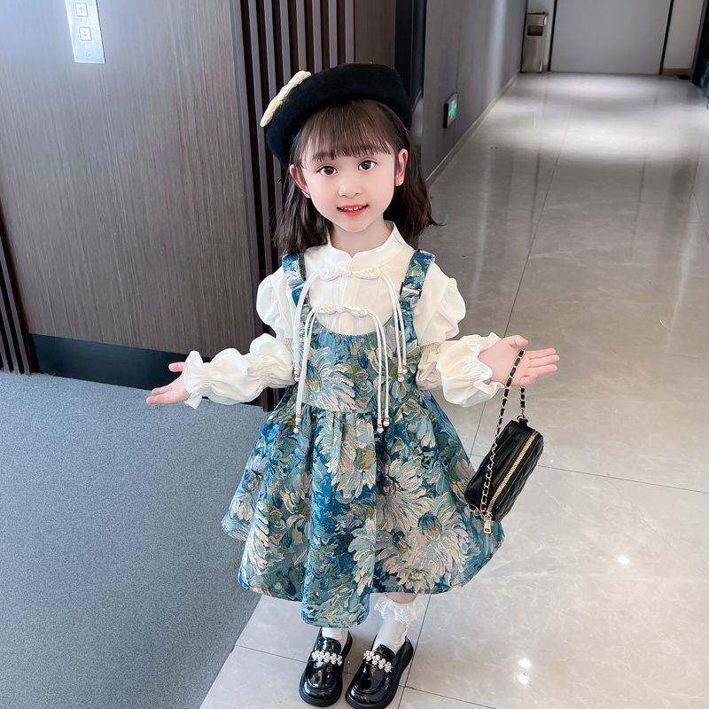 春秋季新款连衣裙网红背带裙女宝连衣裙