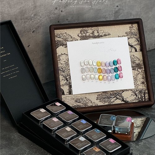 Andpretty安缇落海星芒10 色猫眼 珍珠绸缎铂金磁粉罐装小灯泡