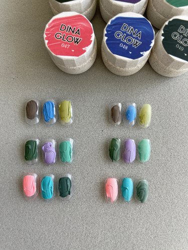 DINAGLOW新品石漆胶系列9色组合#41-49 日系美甲石膏胶立体浮雕胶