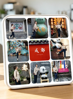 成都旅行照片留念礼物九宫格相框摆台照片定制挂墙做成相册框手机