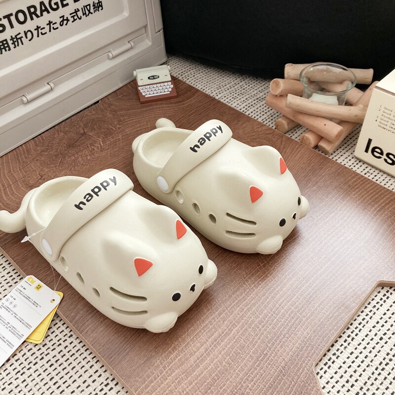 2023猫咪儿童凉鞋男女童夏季防滑小孩中大童包头洞洞鞋外穿沙滩鞋