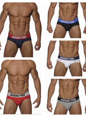 ADD男士性感低腰纯棉莫代尔三角内裤黑深蓝灰白红色五色可选