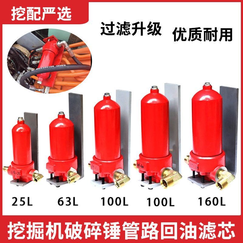 挖掘机破碎锤管路回油滤芯挖机炮头炮管滤芯分配阀液压油管过滤器