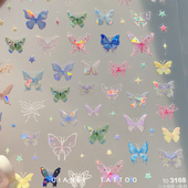 彩亮闪钻蝴蝶脸贴演唱会舞台化妆贴纸眼角妆容儿童面部脸上贴饰品