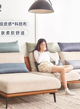 长条科技布抱枕皮沙发腰枕腰靠靠枕长方形床上靠垫靠背客厅靠头套