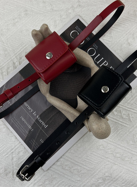 红色腰带女配裙子装饰毛衣连衣裙迷你皮带小包小腰包配饰2025新款