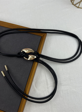 高级感腰带配饰女装饰配裙子毛衣连衣裙腰绳小皮绳长腰链2025新款