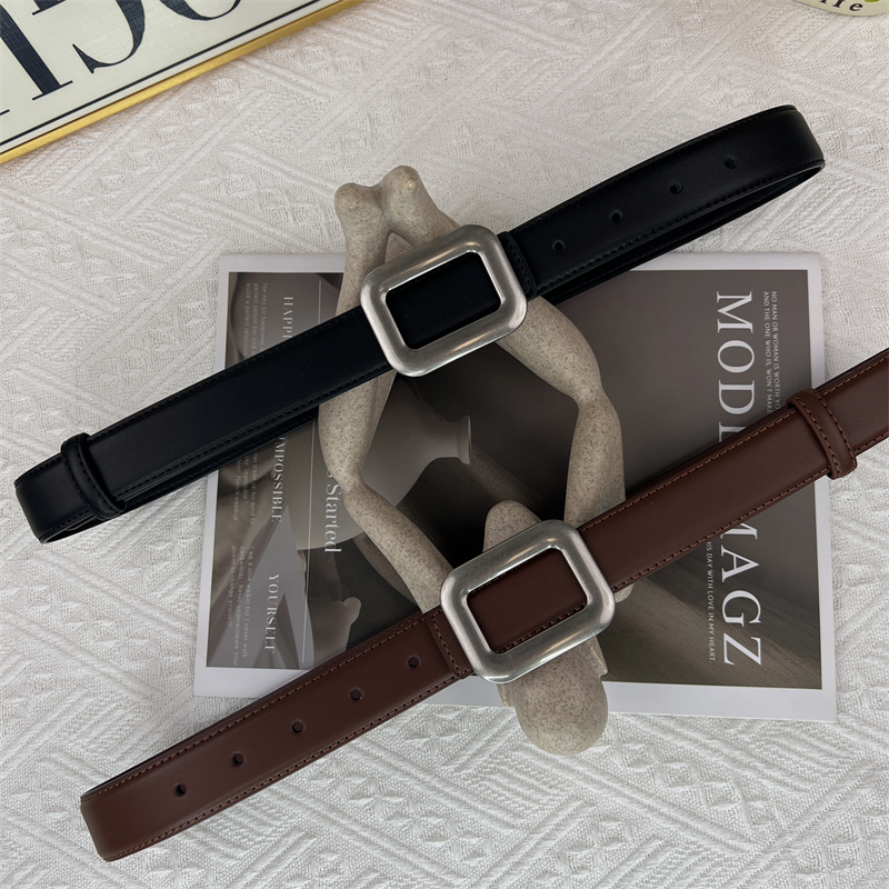 皮带女真皮束腰装饰银扣腰带新款