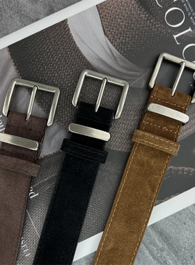 设计感绒面皮带女款真皮装饰配大衣牛仔裤宽腰带配饰2025新款百搭