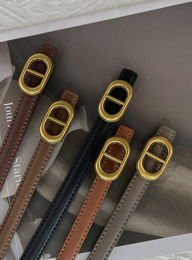 高级感小皮带女款真皮束腰装饰配裙子毛衣大衣腰带配饰细2025新款