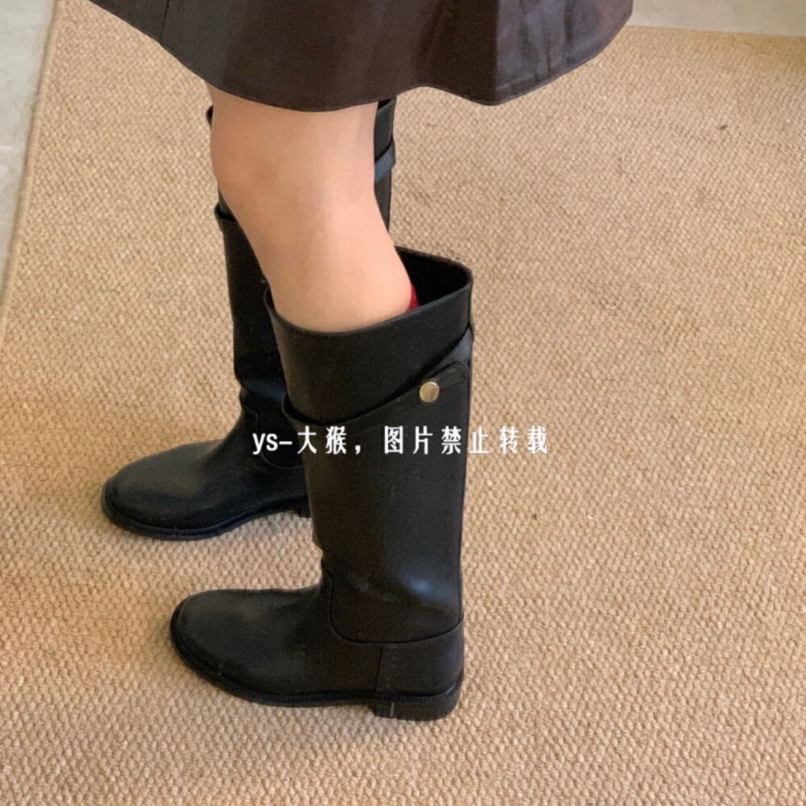 STORM风暴-秋上新韩国大爆款小金扣一脚蹬长靴烟筒靴圆头女鞋,女鞋,烟筒靴,淘宝优惠券,粉丝福利购,淘宝优惠卷