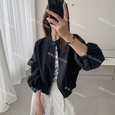 QS ONETWO-韩系质感拉链口袋百搭氛围感短外套