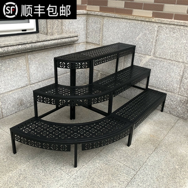 新疆西藏包邮花架置物架阳台铁艺阶梯落地式多层户外庭院窗台多肉