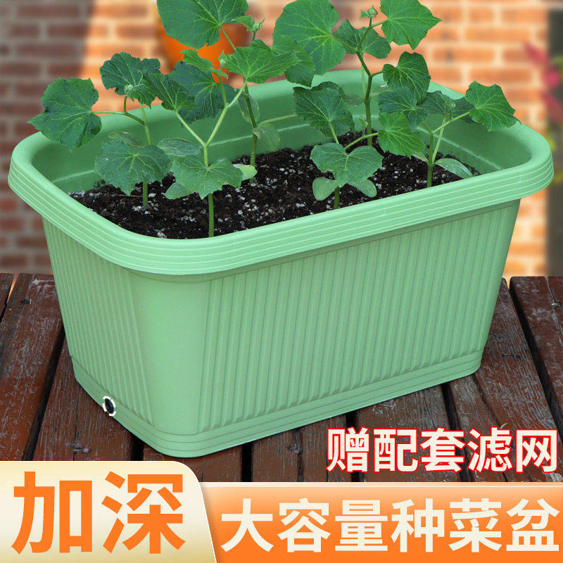 新疆西藏包邮长方形种菜盆阳台专用种黄瓜番茄家用懒人透气加大加