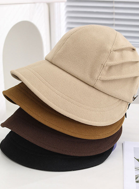 渔夫帽子女百搭显脸小鸭舌帽春秋季素颜遮脸太阳帽英伦气质马术帽