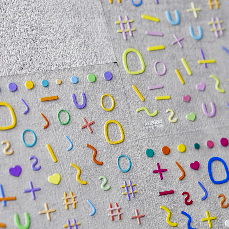 马克龙线条美甲贴饰纸tomoni装饰