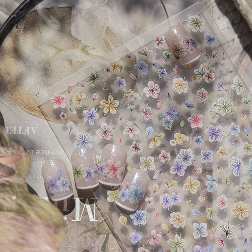 纹理干花美甲贴纸浮雕立体装饰品