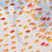 果冻小金鱼美甲贴纸tomoni浮雕气泡海 ins风日系金鱼指甲贴纸饰品