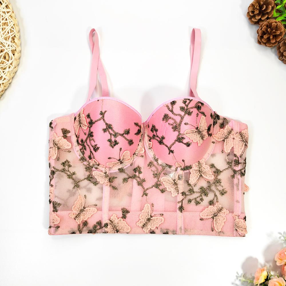 top tube mesh fashionista bra sexy semi-transparent