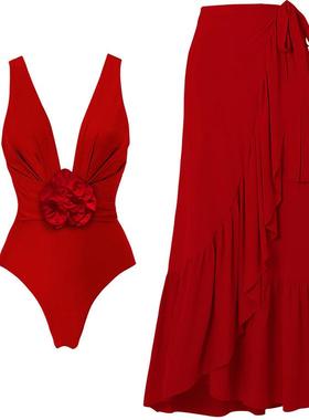 suit belly-covering sexy swimsuit flowered large slimming