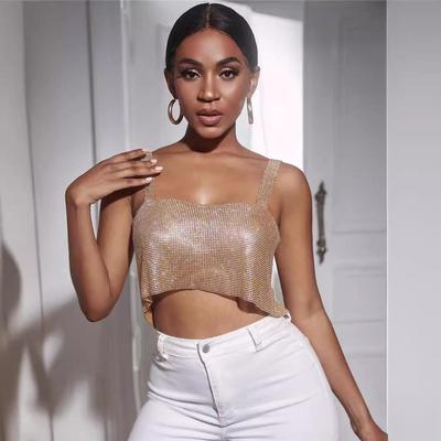 top tube dance navel-baring sexy sling glitter rhinestone