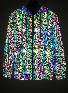 Mushroom reflective jacket men and women fashion hooded
