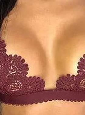 sexy sheer hollow brassiere bra wireless bralette crop