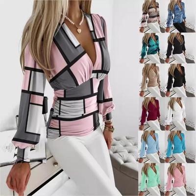 sexy neck long womens tops and blouses women autumn winter