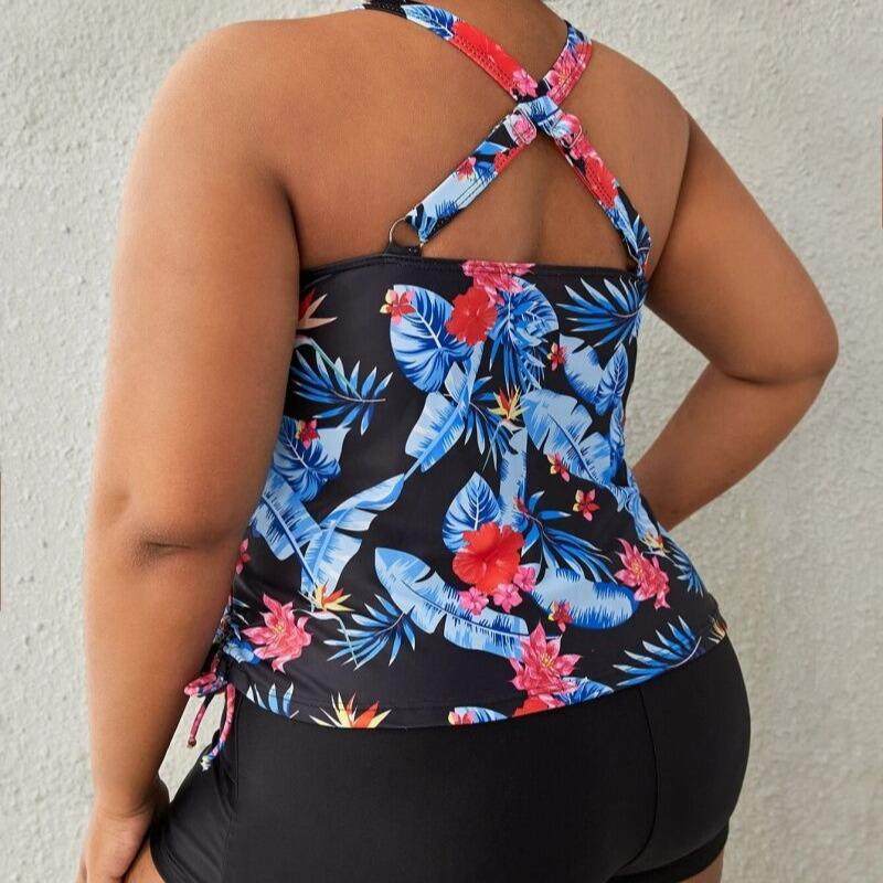 women swimsuit bikini size large split boxer waist high