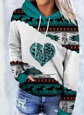 lady colorfast pocket soft long hooded pullover loose