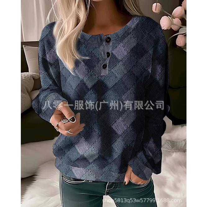 argyle sweet sweater woman long cotton pullover autumn cute