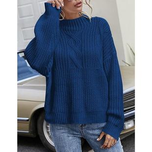sweater lady casual streetwear fashion solid twist pullover