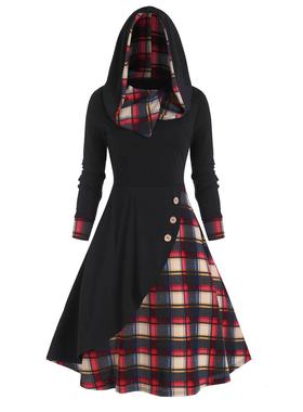 womens fashion casual dress springsummer new checkered