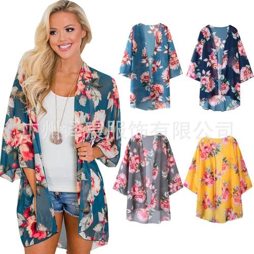 Women's casual blouse sun protection blouse chiffon cardigan