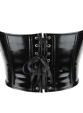 basque torso corselet sexy shaper overbust bustier leather