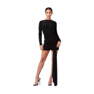 women long backless elegant bodycon for ruched draped dress